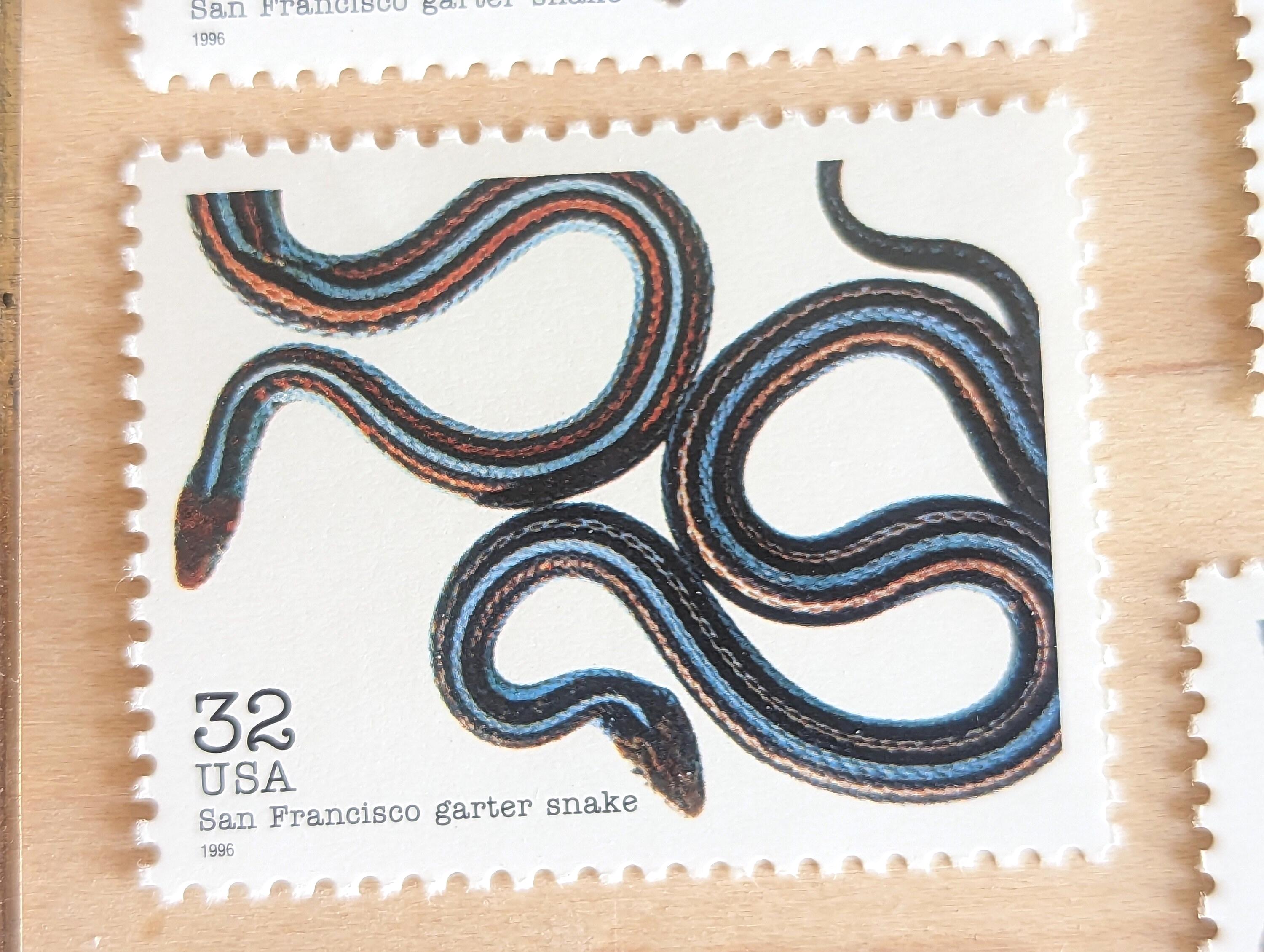 切手。アメリカ32セント切手。 サンフランシスコのガータースネーク切手5枚、ヴィンテージ未使用USPS