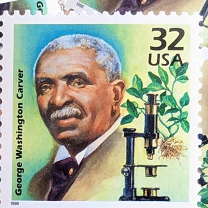 5 sellos postales sin usar de George Washington Carver, 32 centavos, 1998, celebración del siglo de los años 1910