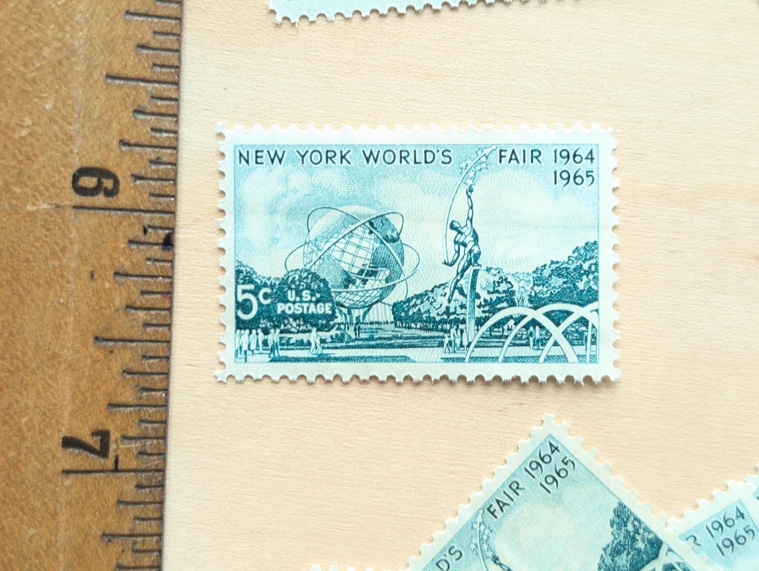 米国ビンテージ切手 ニューヨーク万国博覧会切手10枚、ヴィンテージ未使用USPS5セント切手