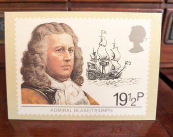 Unused Admiral Blake/ Triumph Postcard, 1982, Meritime Heritage, London, England, Great Britain Stamp Postcard