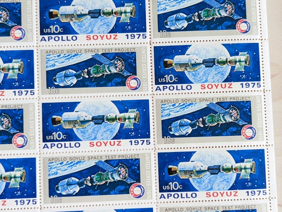Sheet of 24 Apollo Soyuz Space Test Project Stamps, 10 Cent, 24