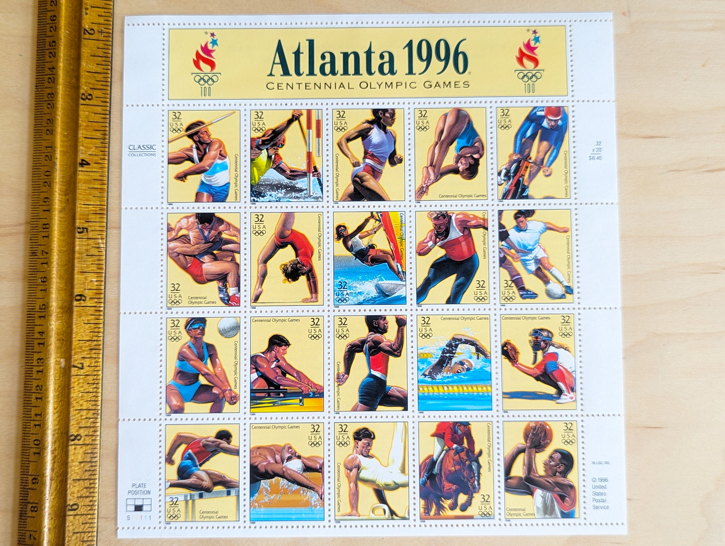 切手96 アトランタ1996年オリンピック100周年記念切手20枚セット