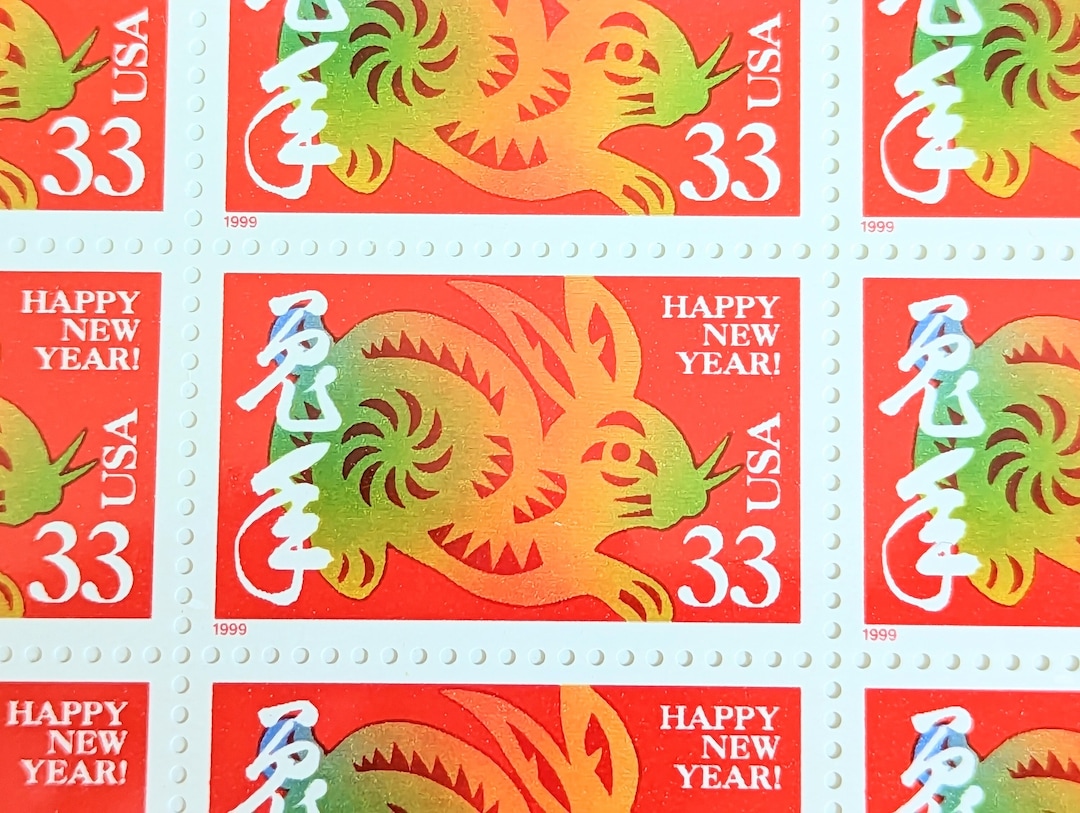 Sheet of 20 1998 Lunar New Year Rabbit Postage Stamps, 33 Cent Stamps ...