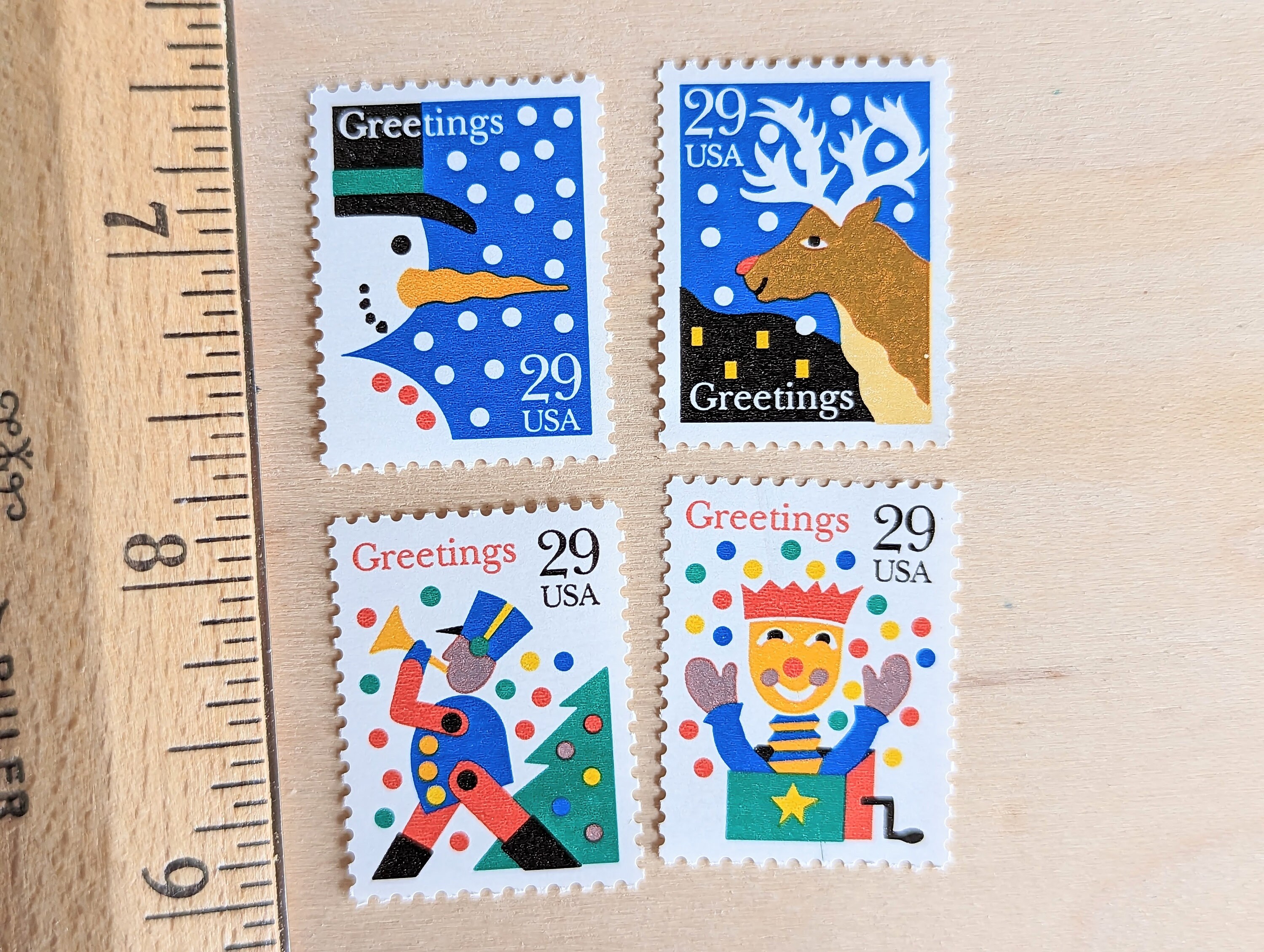 12 Christamas Greetings Stamps, 1993 Unused Postage Stamps, 29