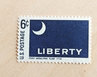 10 timbres de drapeau Liberty Fort Moultire, drapeaux américains historiques, timbres-poste inutilisés de 1968, timbres de 6 cents