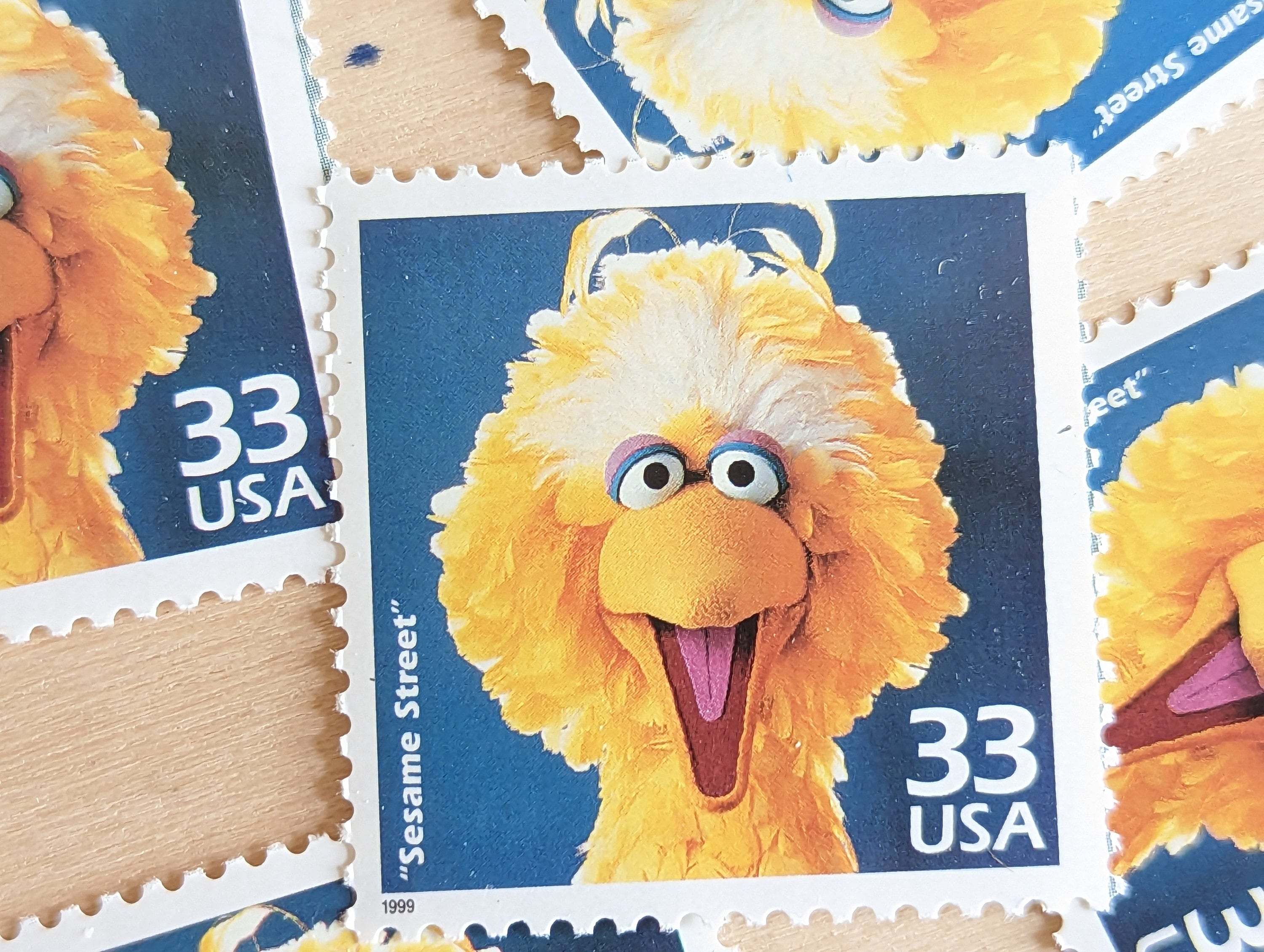 5 Sesame Street Stamps, 33 Cent, 1998, 1970s Celebrate The Century, Unused Postage Stamps, Vintage Collectible Stamps