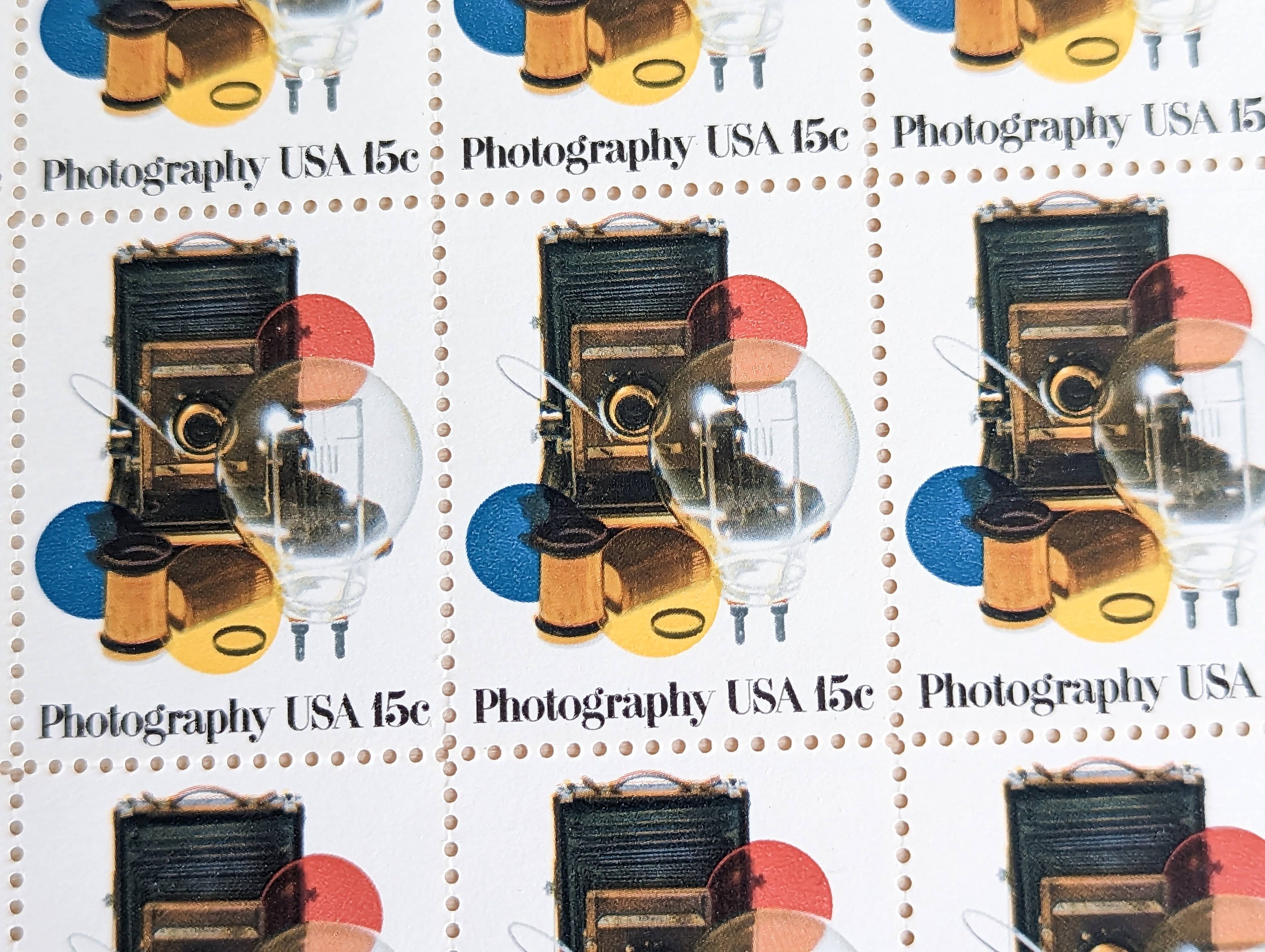 写真切手40枚セット、ヴィンテージ未使用USPS 15セント切手、1978年