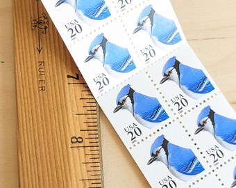 切手95 ブルージェイ切手10枚綴り、未使用の米国郵政公社（USPS）20セント切手