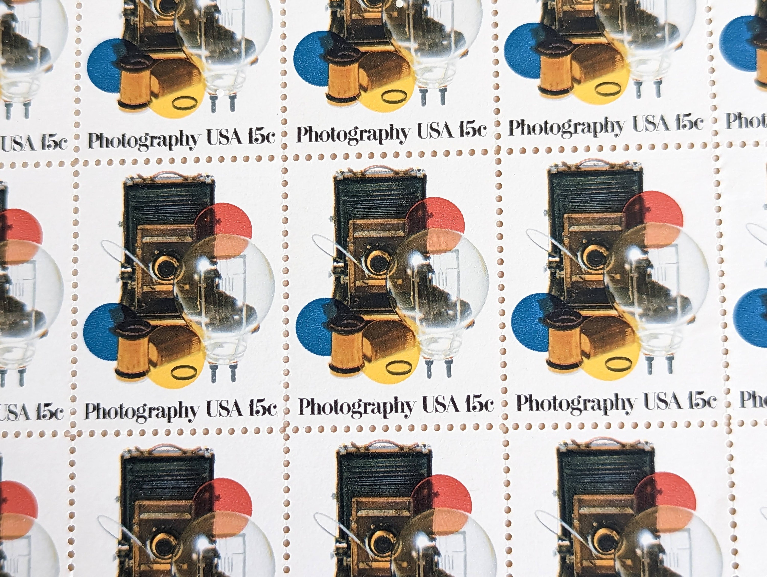 写真切手40枚セット、ヴィンテージ未使用USPS 15セント切手、1978年