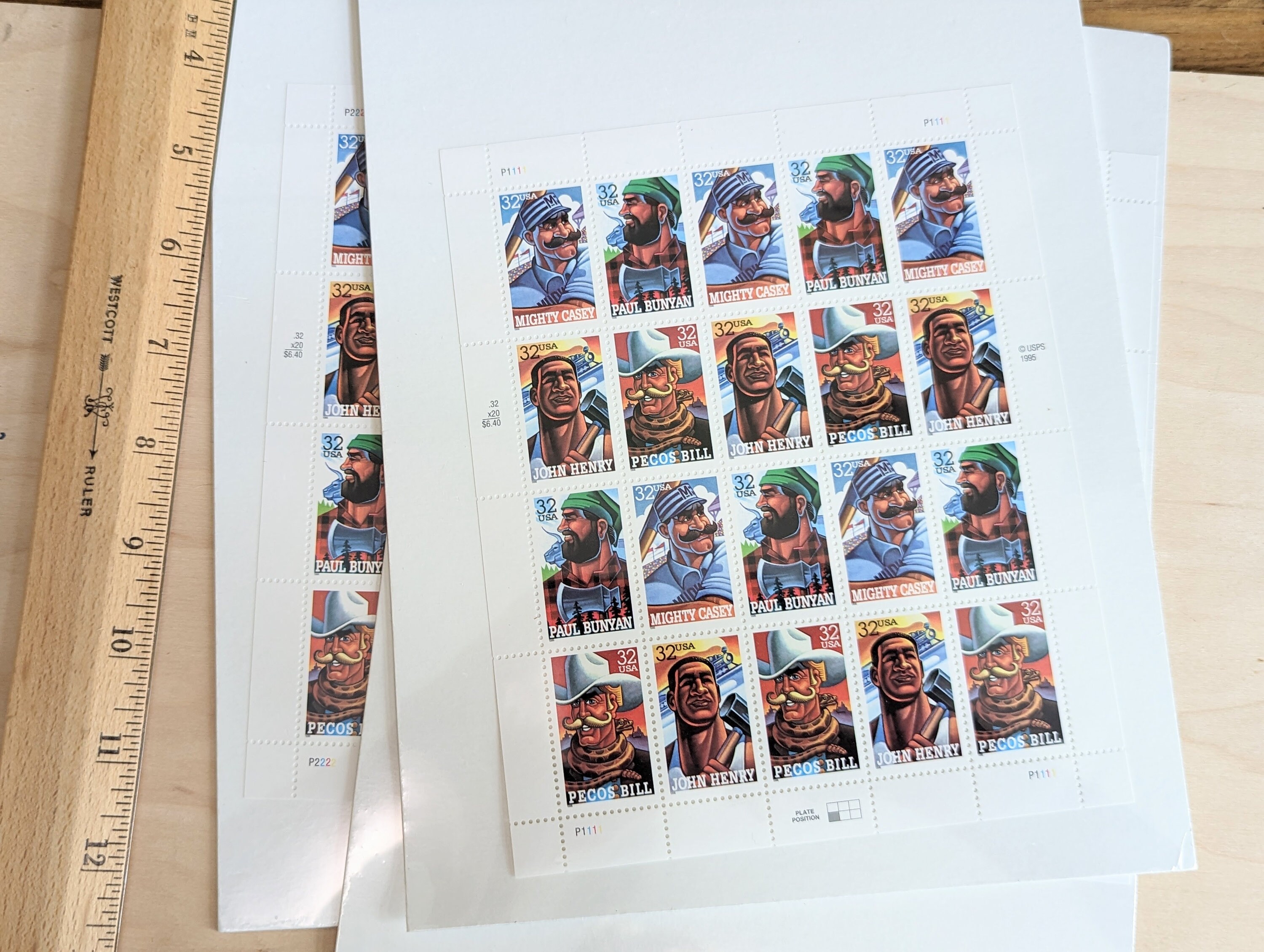 US Full Sheet x30 Postage Stamp Album Collection Vintage + Postal Bulletins!