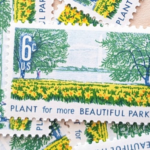 10 sellos "Planta para parques más hermosos", sellos postales antiguos sin usar de USPS de 6 centavos, serie "Embellecimiento de América", 1969, engomados