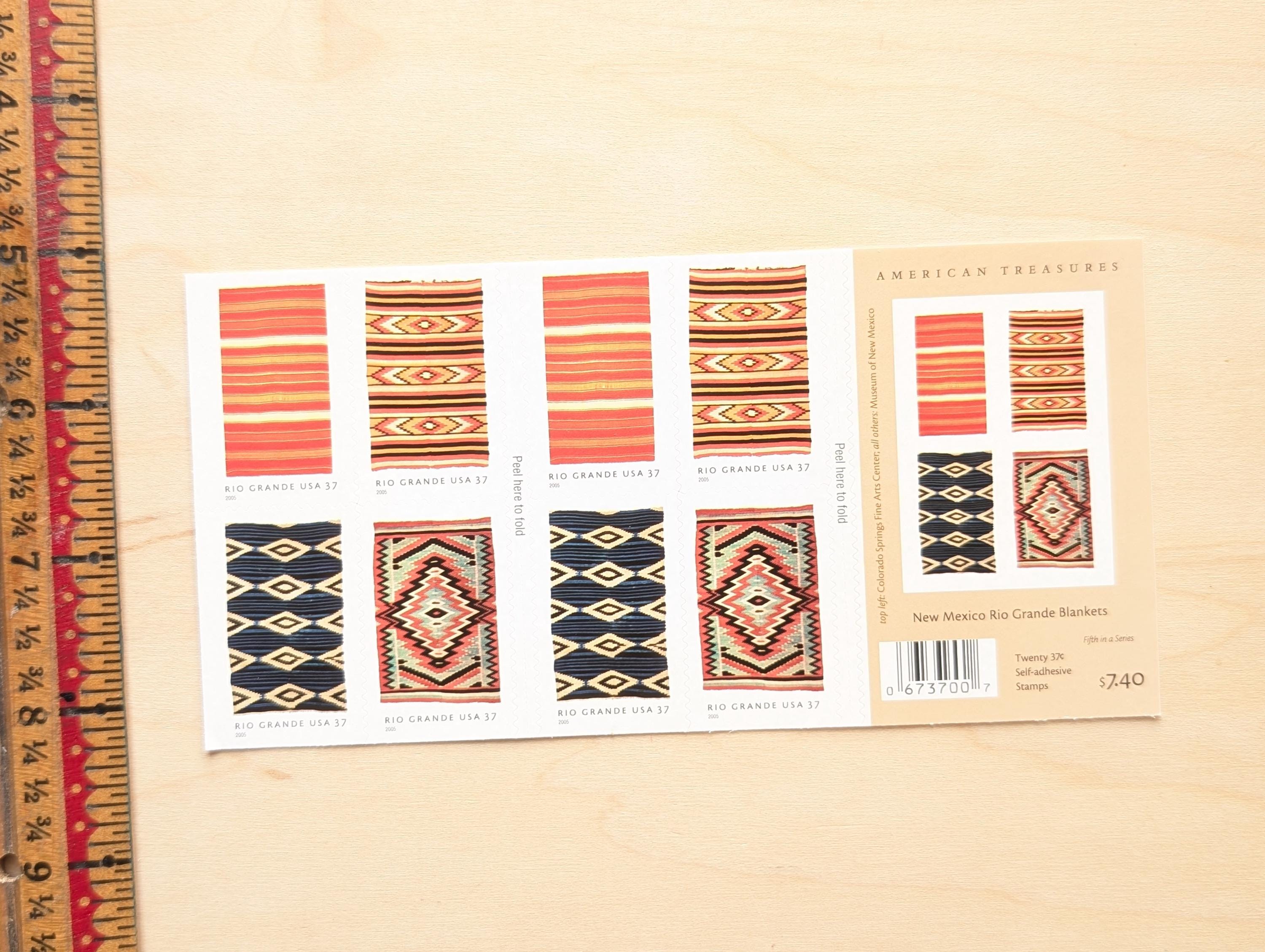 Booklet of 20 American Treasures New Mexico Rio Grande Blankets