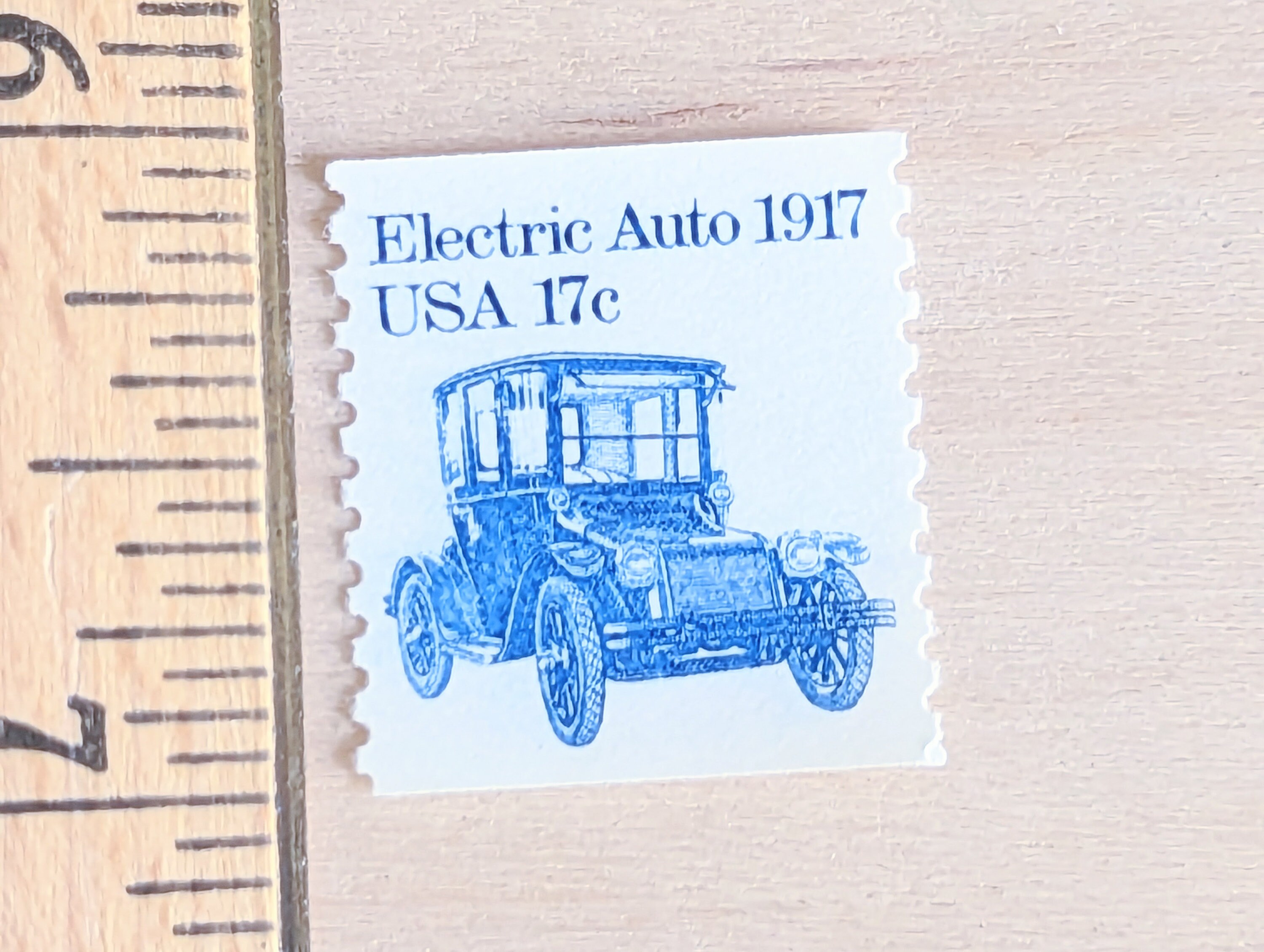 1917年電気自動車切手10枚、未使用USPS 17セント切手、1982年糊付き
