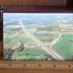 Cartão postal de Indiana Toll Road não utilizado, La Porte, Indiana