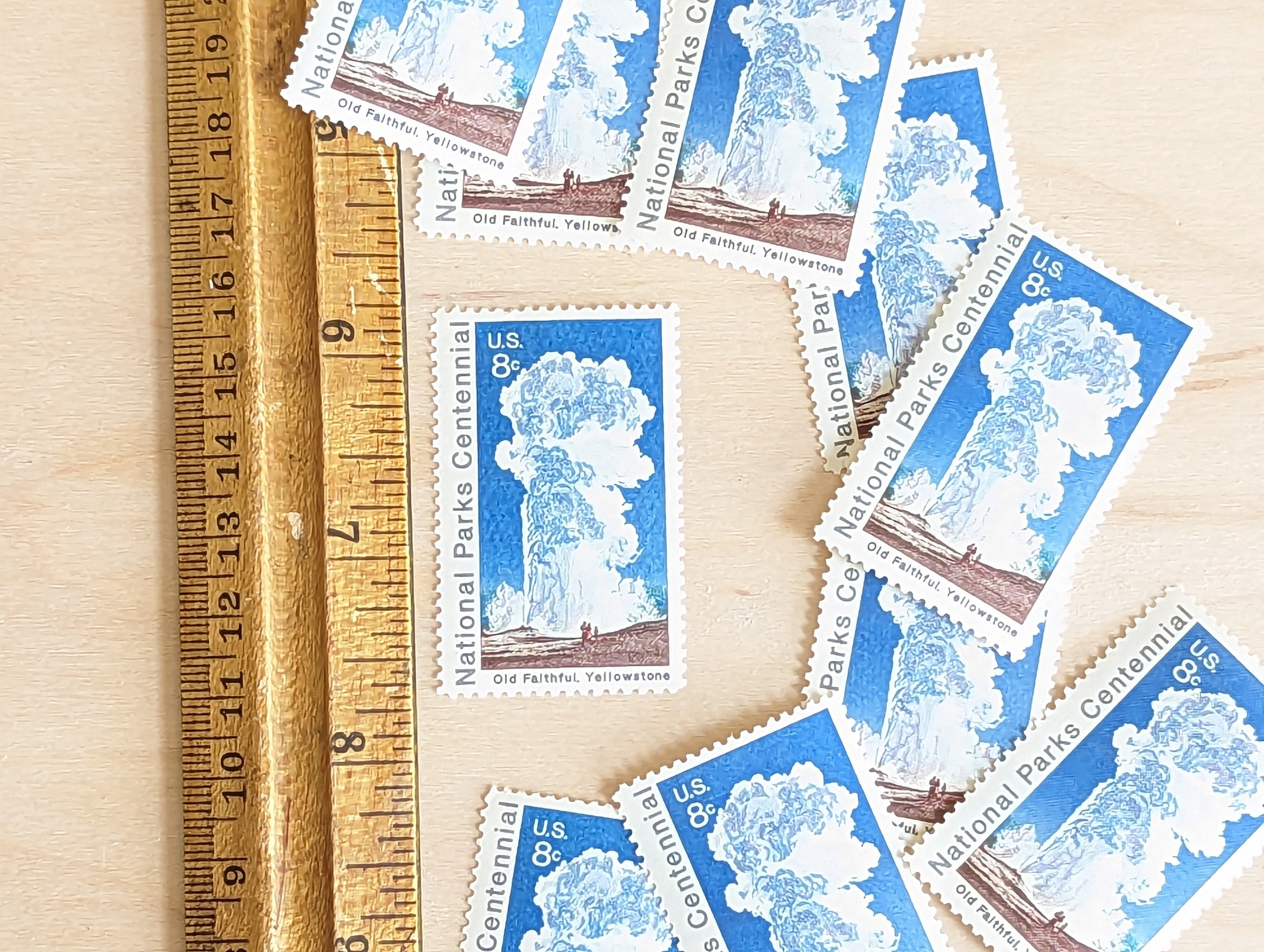 10 Old Faithful Stamps, Vintage Unused USPS 8 Cent Postage Stamps  display picture 1