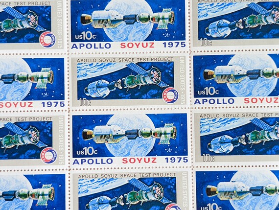 Sheet of 24 Apollo Soyuz Space Test Project Stamps, 10 Cent, 24