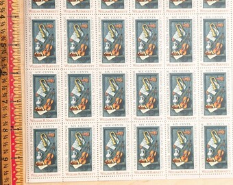ウィリアム・M・ハーネット切手40枚シート、アメリカ絵画、6セント切手