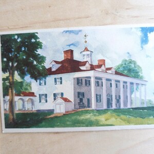 Unused East Front, Mount Vernon Postcard, Facing the Potomac