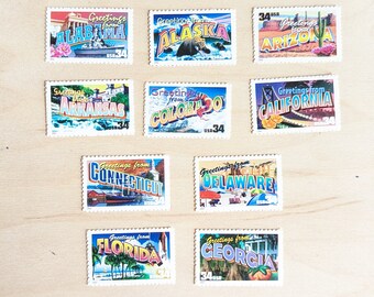 Choose Your State Greetings From. . . Vintage Style Postcard