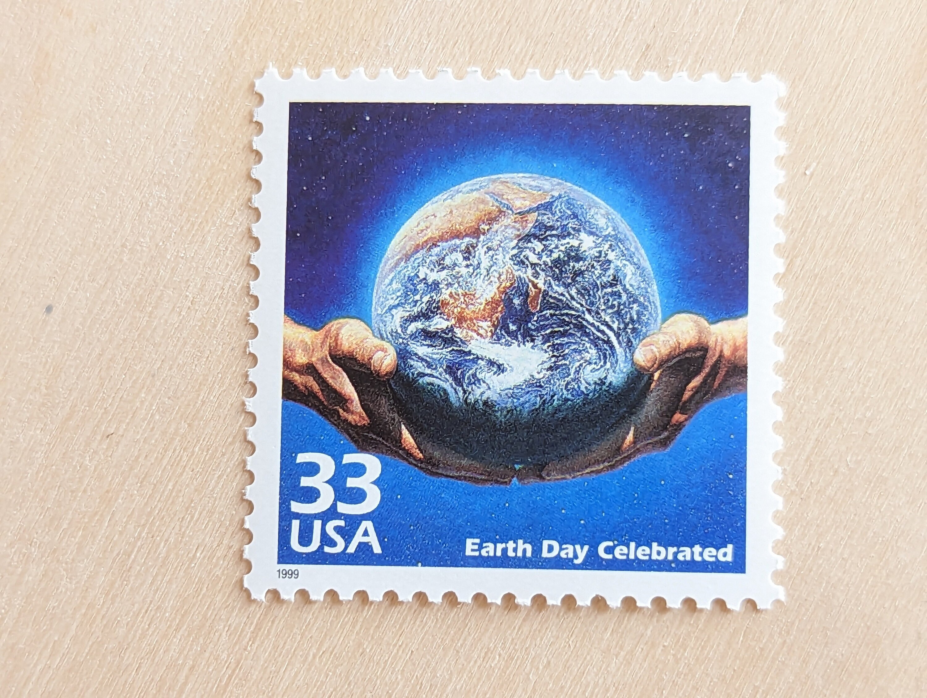 5 Earth Day Stamps, Vintage Unused USPS 33 Cent Postage Stamps