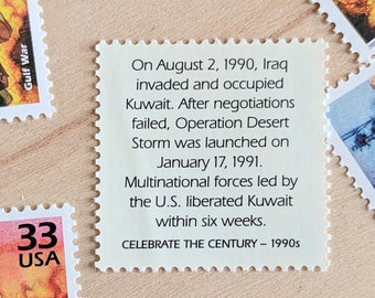 湾岸戦争切手5枚、ヴィンテージ未使用USPS 33セント切手、1990年代の