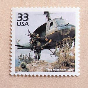 5 the Vietnam War Stamps, Vintage Unused USPS 33 Cent Postage