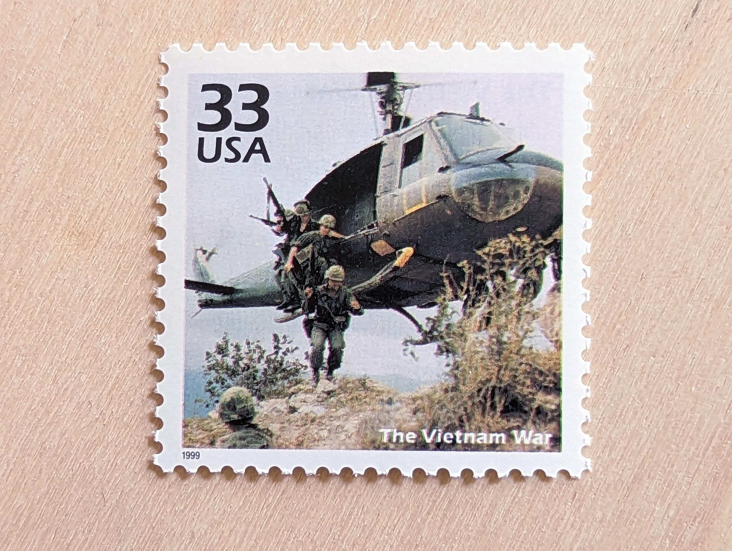 5 the Vietnam War Stamps, Vintage Unused USPS 33 Cent Postage