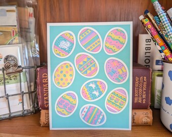 Easter Egg Sticker Sheet, 4.5x6 Inch Sticker Sheet, 10 Stickers