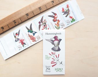 Kolibris Booklet mit 20 Briefmarken, 29-Cent-Briefmarken, Unbenutztes Porto, 1992