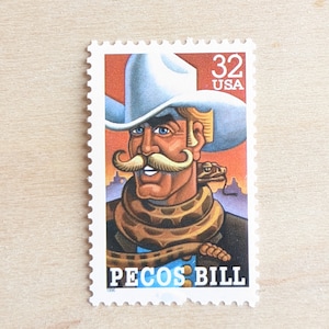 5 Folk Heros Stamps, Pecos Bill, Unused US Stamps, 1995, 32 Cent Stamps, Vintage Collectible Stamps