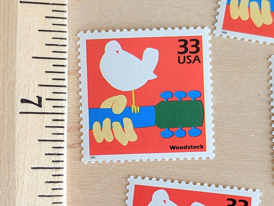 5 Woodstock Stamps 33 Cent 1998 1960s Celebrate the Etsy