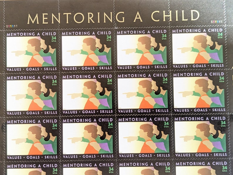 Mentoring a Child Stamp Sheet of 20, Unused 34 Cent US Postage Stamps ...