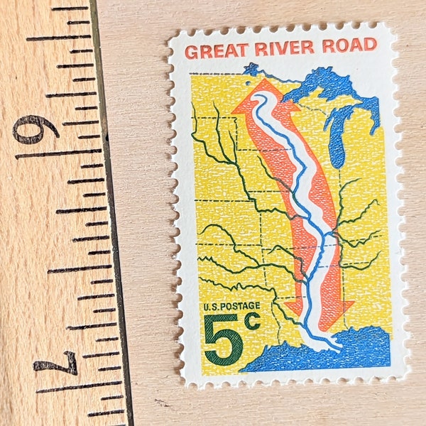 10 Great River Road Stamps, 5 Cent 1966 Unused Postage Stamp