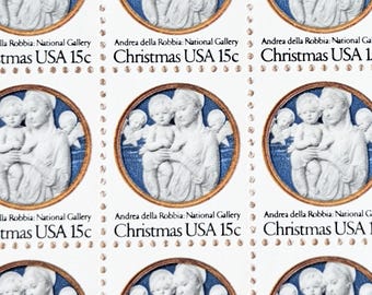 マドンナと子供の29セント切手5枚 // ヴィンテージ未使用郵便切手29