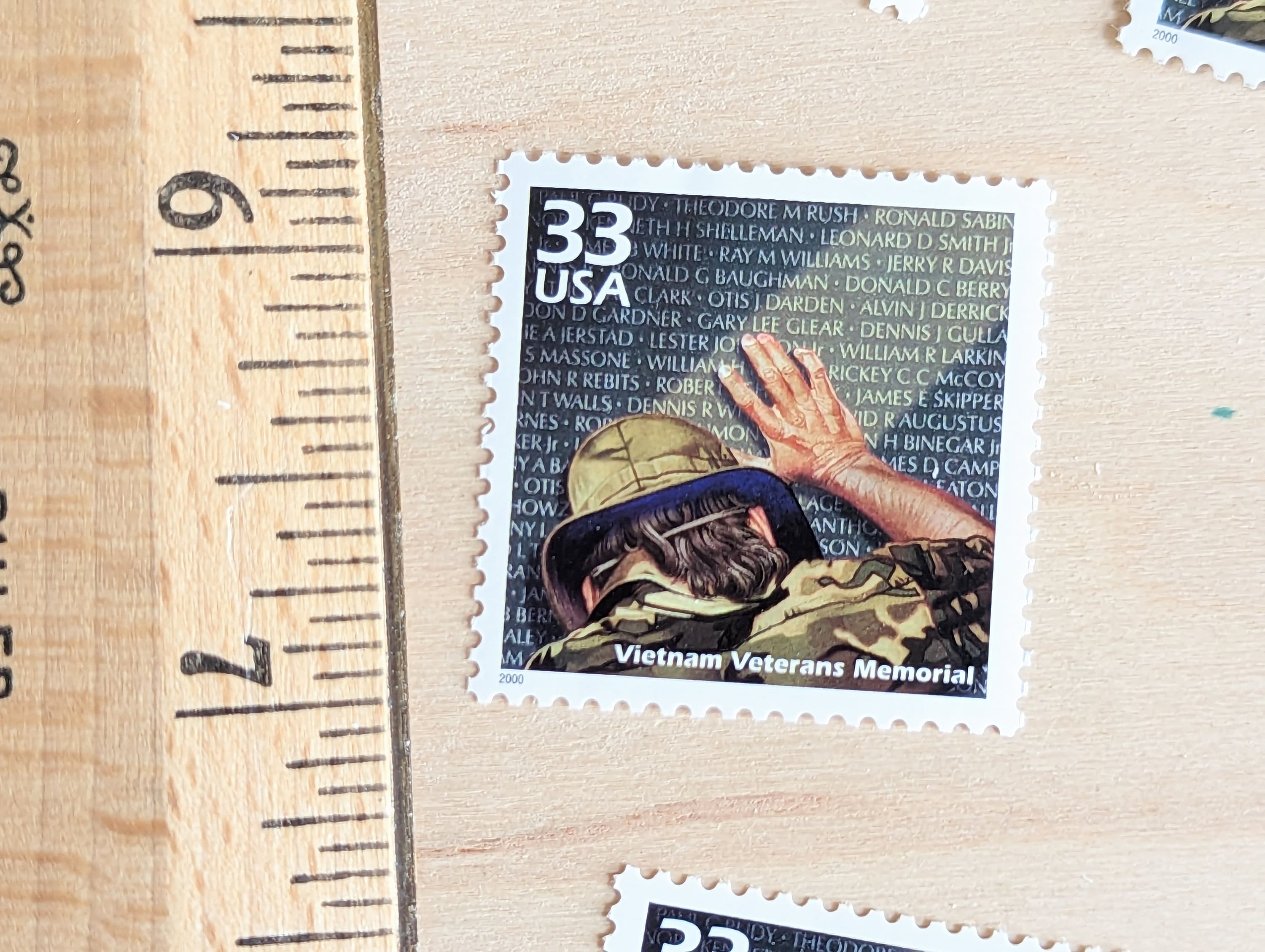 切手33 ベトナム戦争戦没者慰霊切手5枚、ヴィンテージ未使用USPS 33セント切手