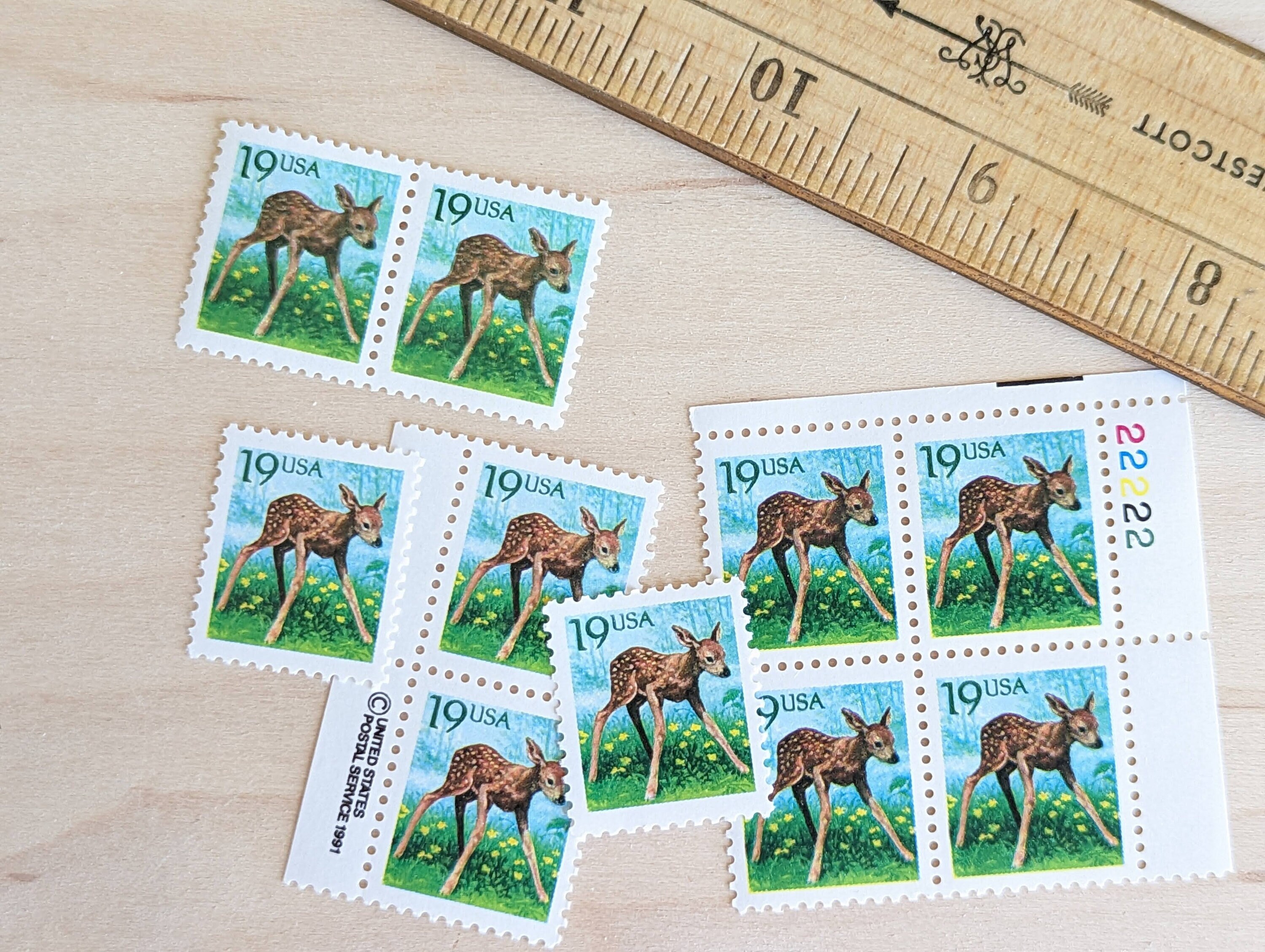 ベビーディア切手10枚、ヴィンテージ未使用USPS 19セント切手