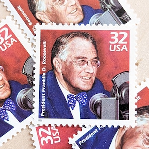 5 sellos del presidente Franklin D. Roosevelt, 32 centavos, 1998, década de 1930, Celebrate The Century, sellos postales sin usar