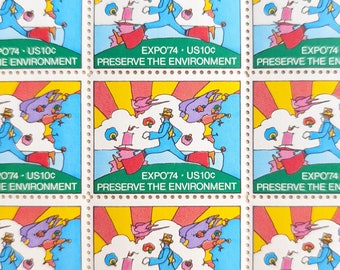Sheet of 40 Expo 1974 Preserve the Environment Postage Stamp, 10