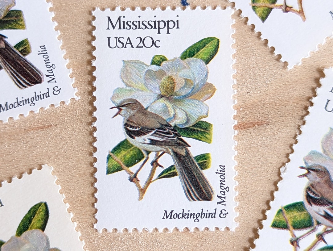 5 Mississippi State Bird and Flower 20 Cent 1982 Unused Etsy