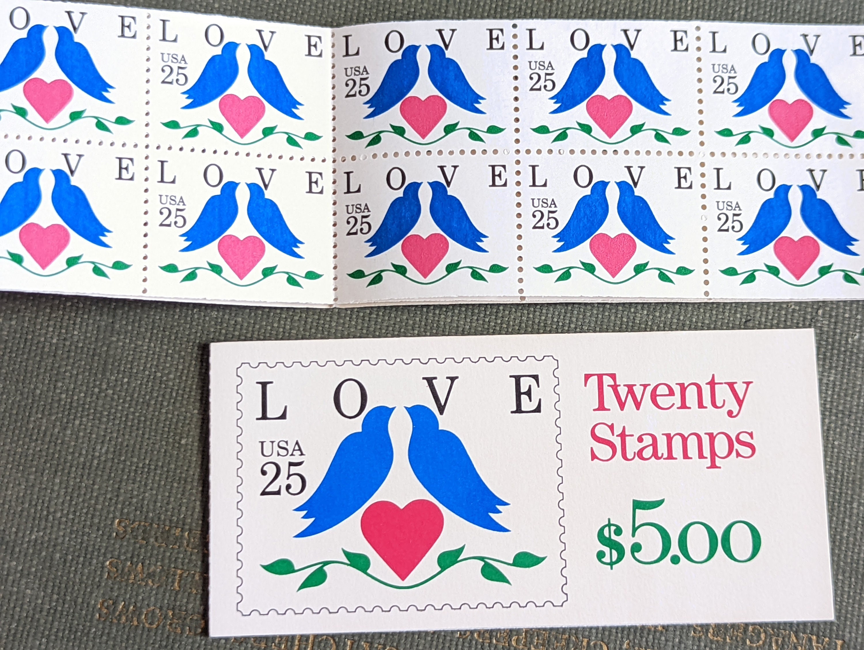USPS Love Flourishes 5 Sheets of 20 First Class Forever Postage Stamps Wedding Love Valentine 100 Stamps