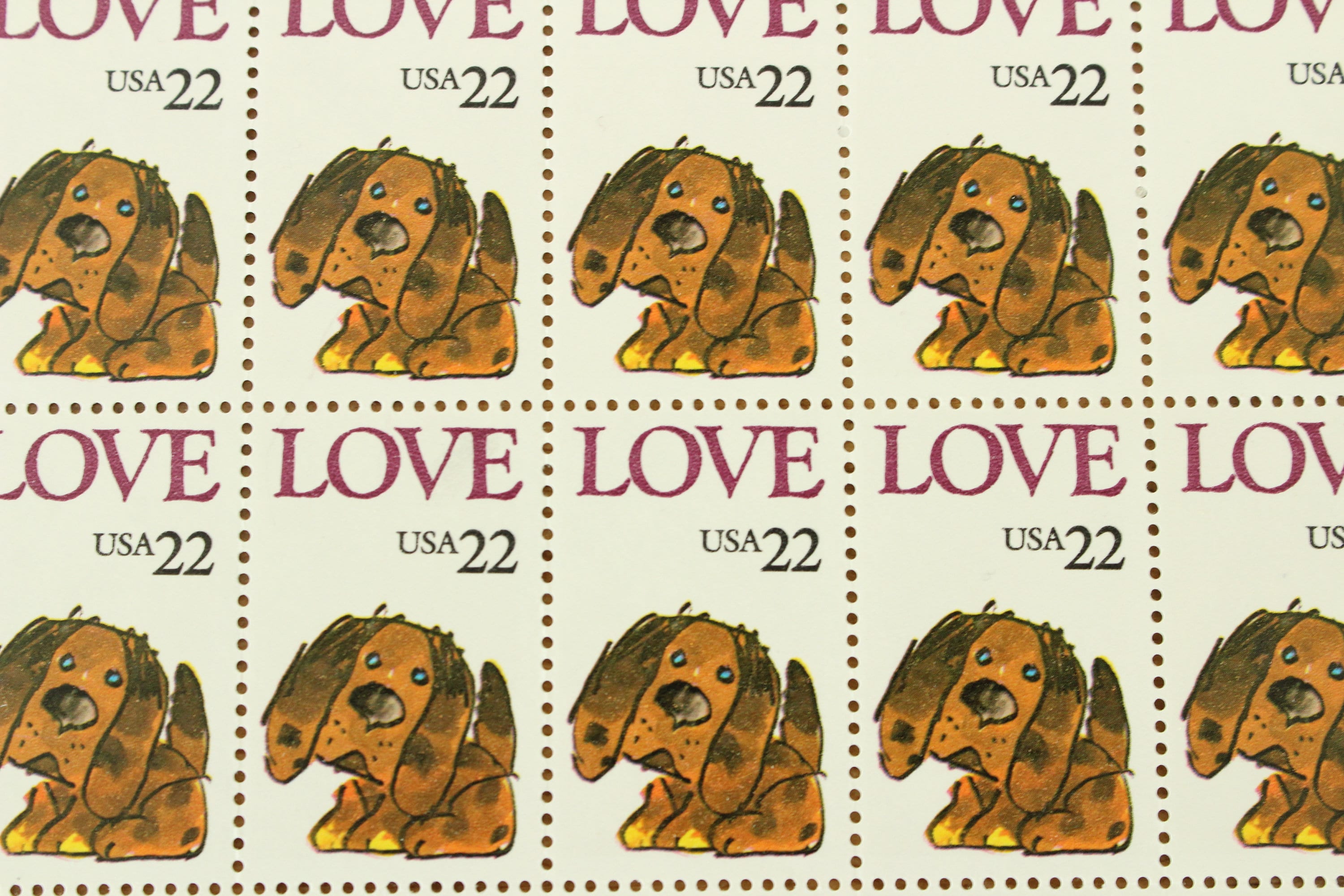 22 Cent Puppy Love Stamps Sheets of Unused Stamps 1986 Etsy UK