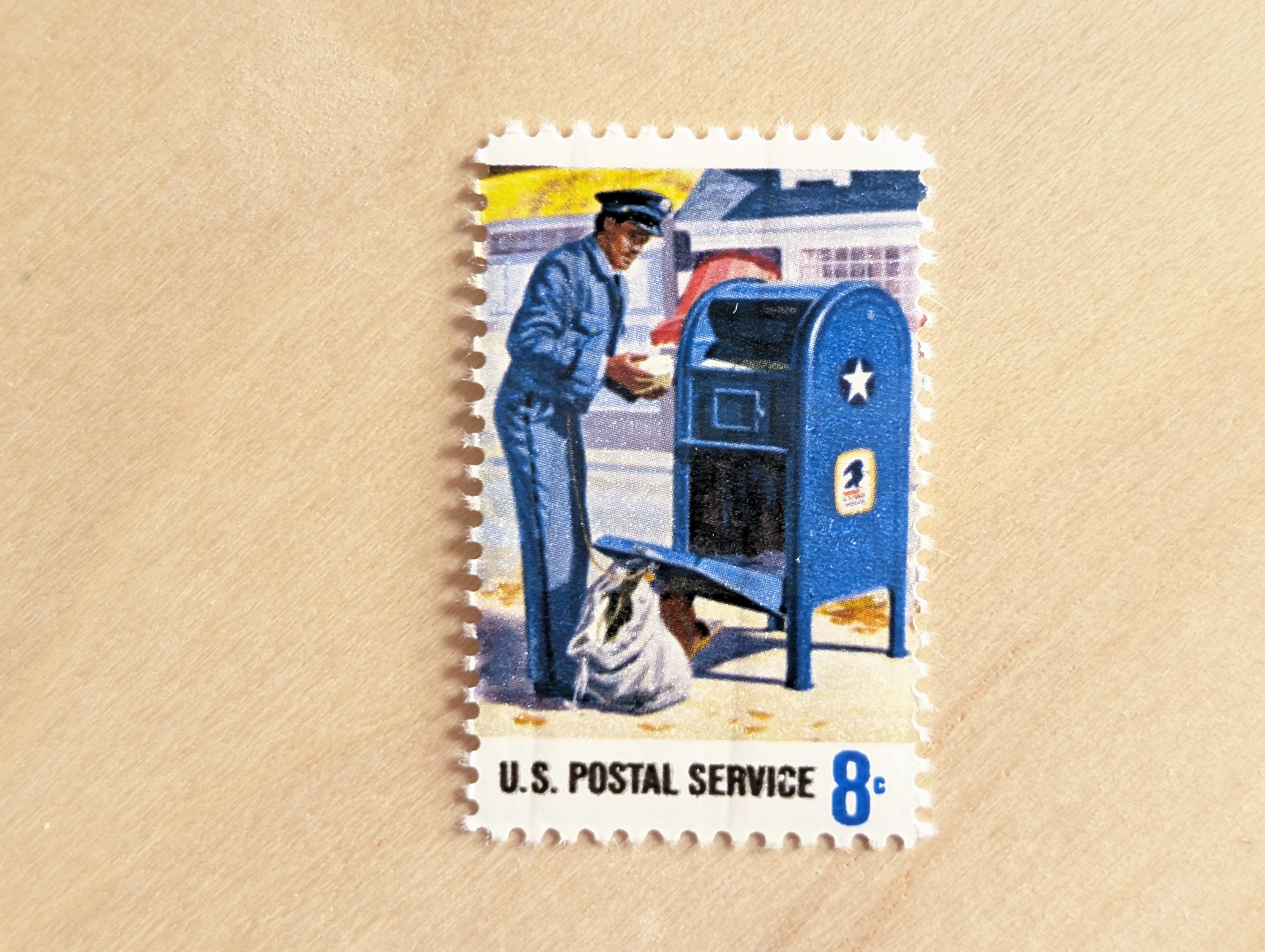 切手73 米国郵便公社切手10枚、ヴィンテージ未使用USPS 8セント切手、1973年