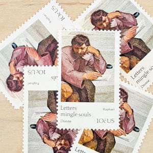 5 lettres Mingle Souls Raphael timbres-poste, 10 cents, 1974 timbres-poste des États-Unis inutilisés