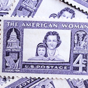 Set of 10 The American Woman Stamps, 4 Cent, Unused Stamps, 1960, Vintage Collectible Stamps
