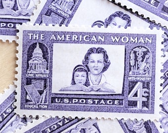 Set mit 10 The American Woman Briefmarken, 4 Cent, unbenutzte Briefmarken, 1960, Vintage Sammlerstempel