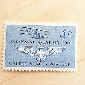 10 sellos de aviación naval, de 4 centavos, sin usar, 1961