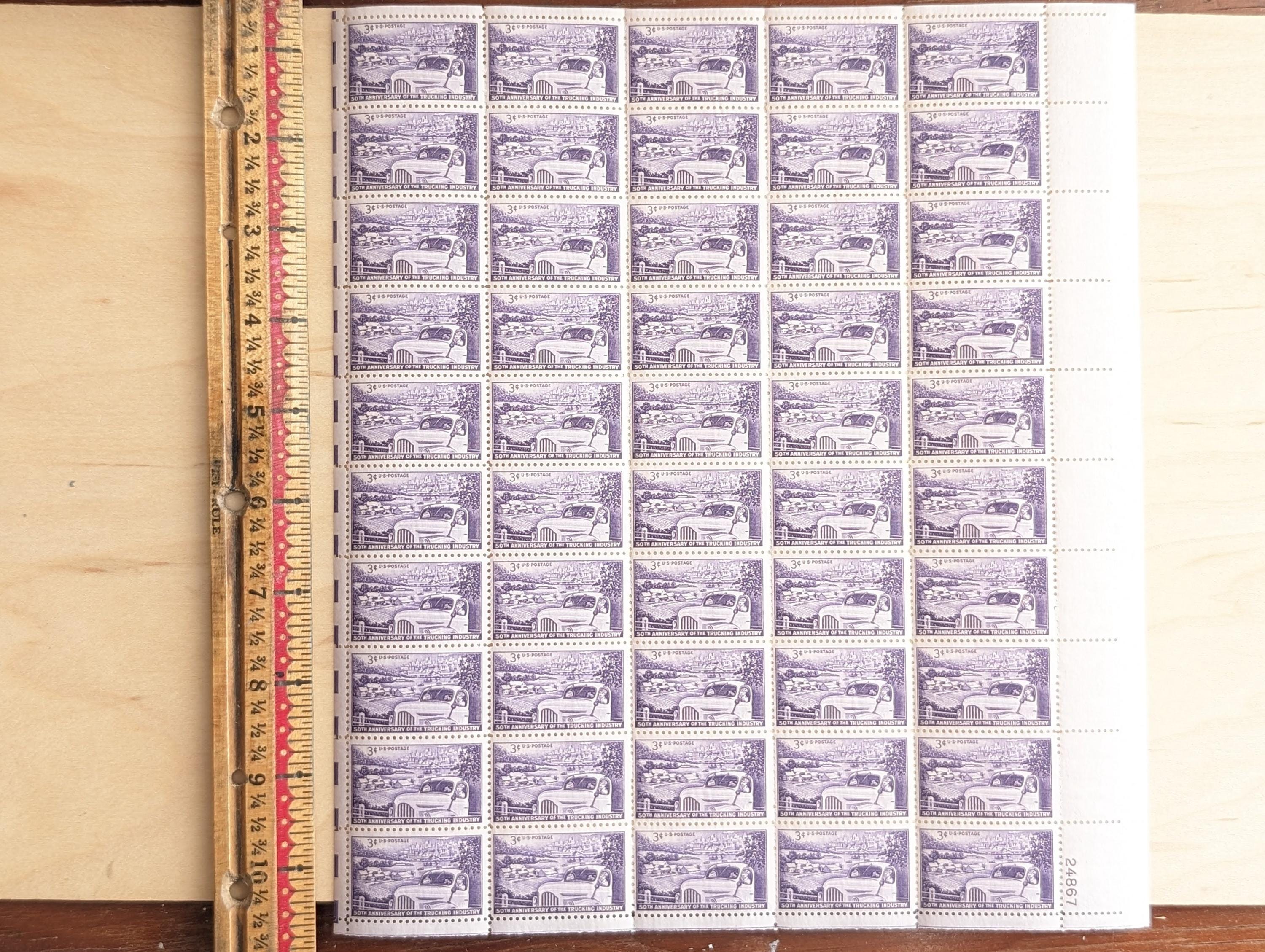 トラック業界50周年記念切手50枚セット、1953年3セント未使用米国郵便