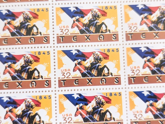 テキサス州切手20枚シート、未使用の米国郵政公社（USPS）32セント切手