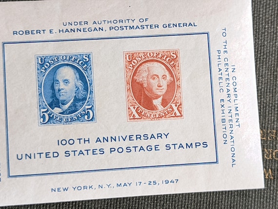アメリカ合衆国郵便局100周年記念記念シート、1947年、米国郵便料金15