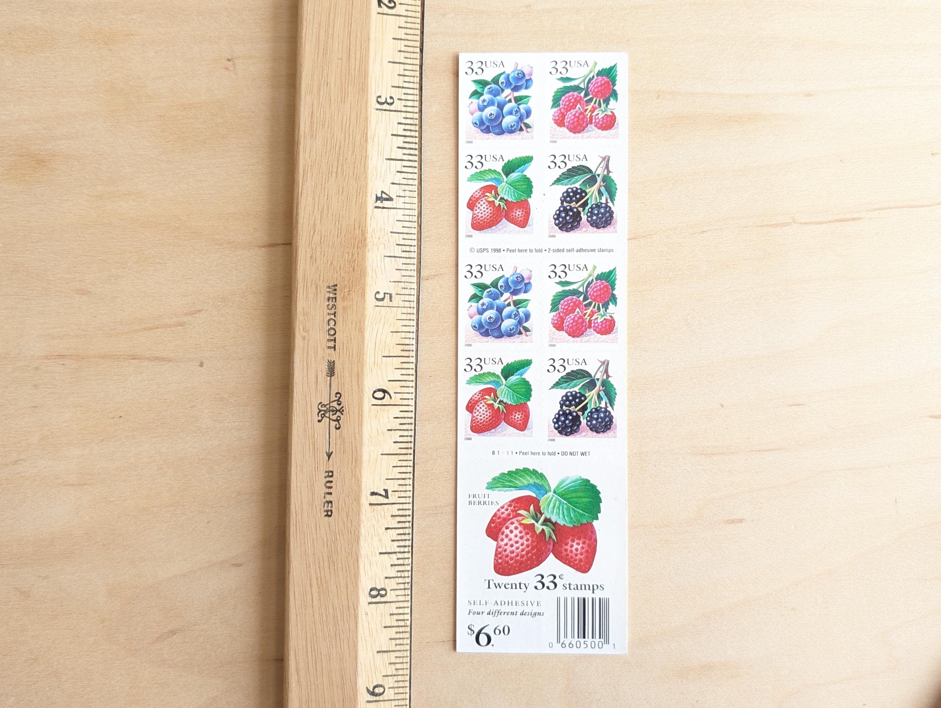 FRUITS　1998 Booklet of Fruit Berries Stamps, 33 Cent Unused US Stamps, 1998